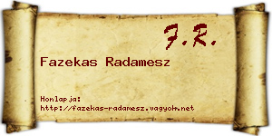 Fazekas Radamesz névjegykártya